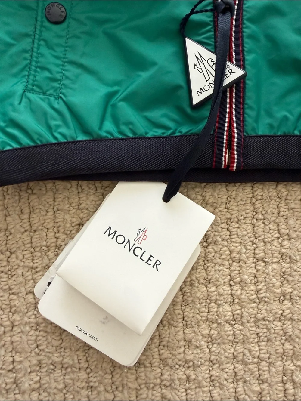 Moncler Green Hooded Windbreaker/Rain Jacket - 3T